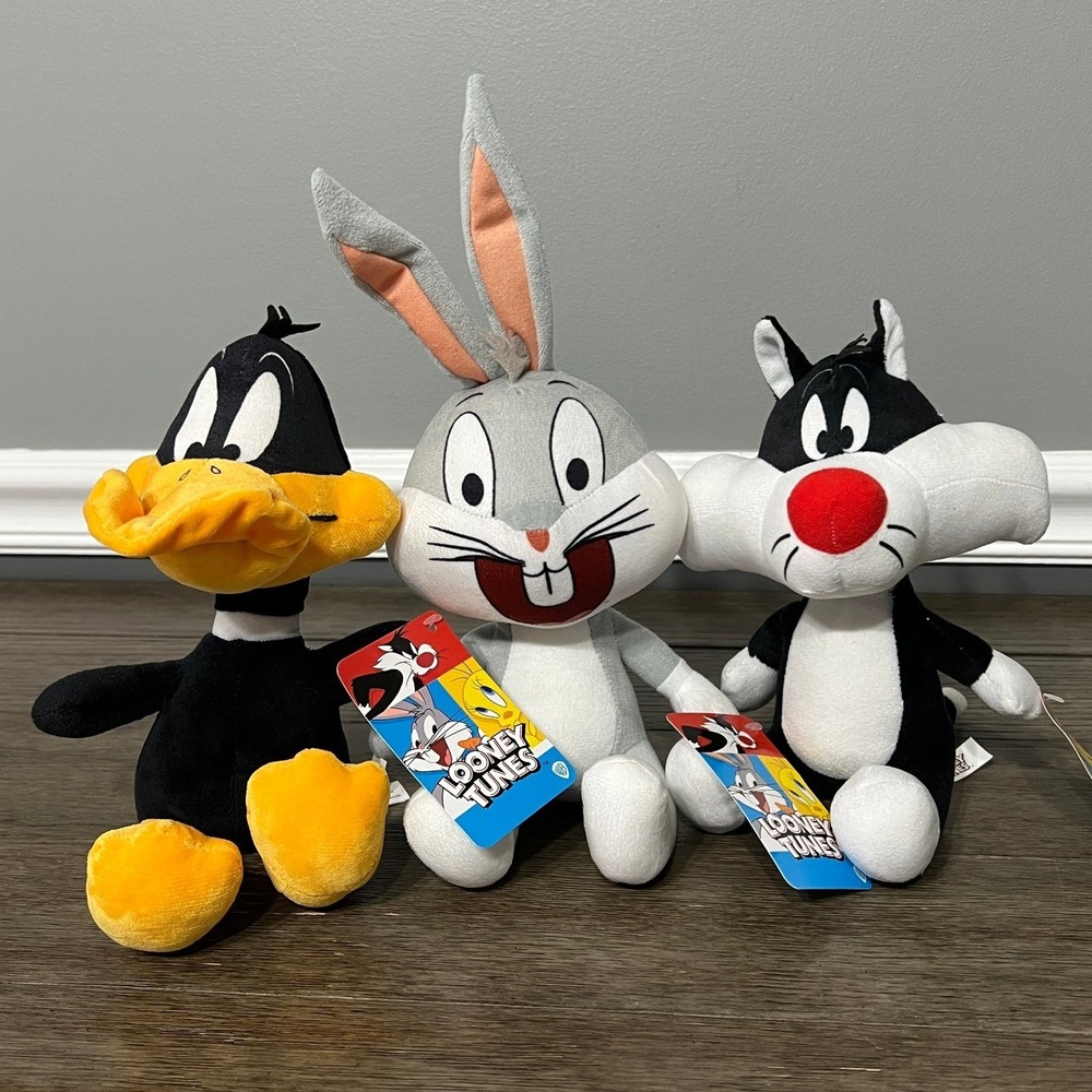 Looney Tunes Plush Bundle Daffy‎ Duck Bugs Bunny Sylvester Cat Stuffed Toys Set